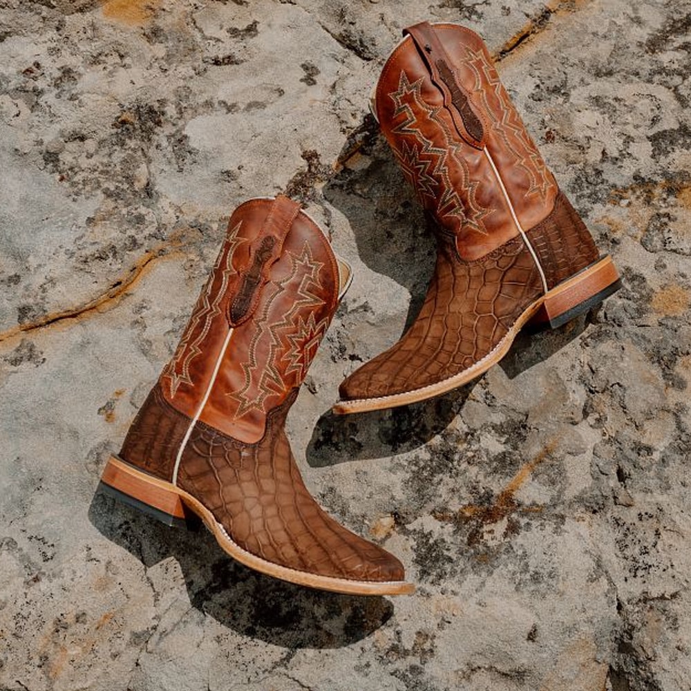 Miguel 11" Alligator western boots in Brown.