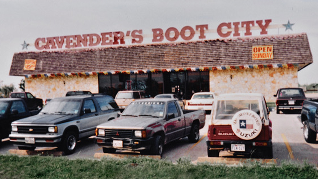 Store front of cavender's boot city.