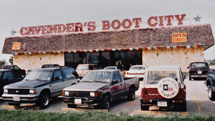 Store front of cavender's boot city.